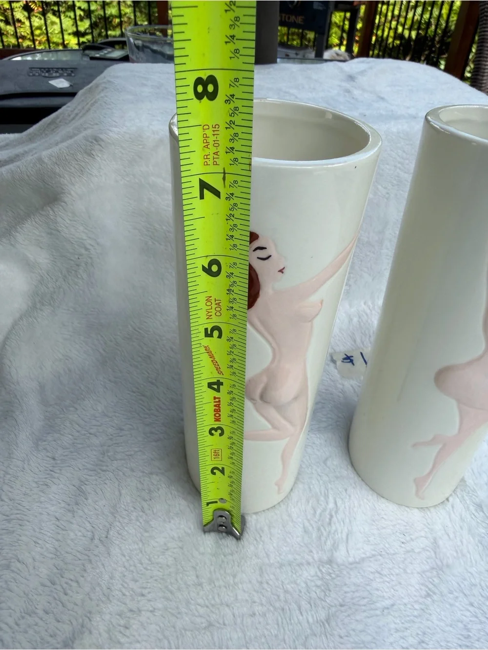 Vintage MCM Ceramic Nude Woman Tumbler Glasses Set of 2 Cheeky Pinup